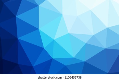 Dark BLUE vector abstract mosaic background. Geometric illustration in Origami style with gradient.  A new texture for your web site.