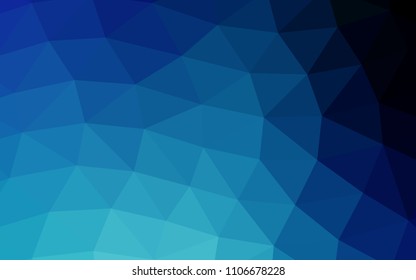Dark BLUE vector abstract mosaic abstract mosaic. Colorful abstract illustration with gradient. The polygonal design can be used for your web site.