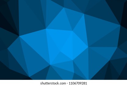 Dark BLUE vector abstract mosaic backdrop. A completely new color illustration in a polygonal style. Best triangular design for your business.