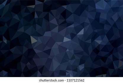 Dark BLUE vector abstract mosaic pattern. Geometric illustration in Origami style with gradient.  Brand new design for your business.