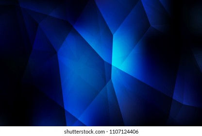 Dark BLUE vector abstract mosaic pattern. A sample with polygonal shapes. Best triangular design for your business.