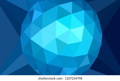 Dark BLUE vector abstract mosaic backdrop with a diamond. Elegant polygonal illustration with gradient. Textured pattern for your backgrounds.