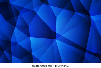 Dark BLUE vector abstract mosaic pattern. Colorful illustration in polygonal style with gradient. A completely new design for your leaflet.