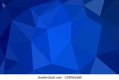 Dark BLUE vector abstract mosaic background. Shining polygonal illustration, which consist of triangles. New template for your brand book.