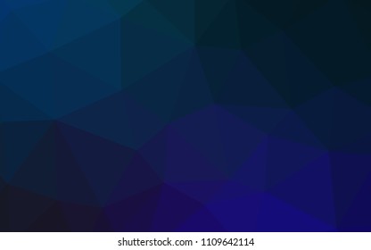 Dark BLUE vector abstract mosaic backdrop. A completely new color illustration in a polygonal style. New template for your brand book.