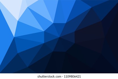 Dark BLUE vector abstract mosaic background with a diamond. Polygonal abstract illustration with gradient. Template for cell phone's backgrounds.