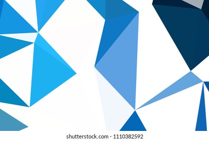 Dark BLUE vector abstract mosaic pattern. Creative geometric illustration in Origami style with gradient. Polygonal design for your web site.