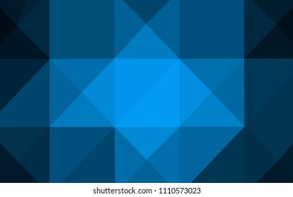 Dark BLUE vector abstract mosaic pattern. A completely new color illustration in a  polygonal style. Brand-new style for your business design.
