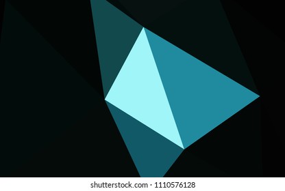 Dark BLUE vector abstract mosaic pattern. Shining polygonal illustration, which consist of triangles. Pattern for a brand book's backdrop.