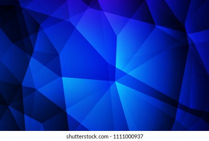 Dark BLUE vector abstract mosaic pattern. Shining colorful illustration with triangles. New template for your brand book.
