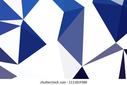 Dark BLUE vector abstract mosaic background. Polygonal abstract illustration with gradient. Pattern for a brand book's backdrop.