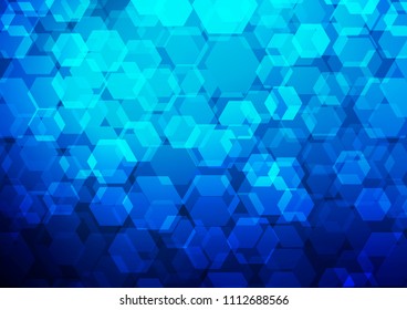Dark BLUE vector abstract mosaic template. Glitter abstract illustration with an elegant design. A new texture for your design.