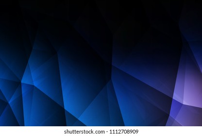Dark BLUE vector abstract mosaic backdrop. Creative geometric illustration in Origami style with gradient. Pattern for a brand book's backdrop.
