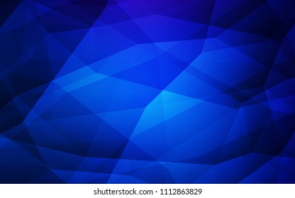 Dark BLUE vector abstract mosaic pattern. Elegant bright polygonal illustration with gradient. Textured pattern for your backgrounds.
