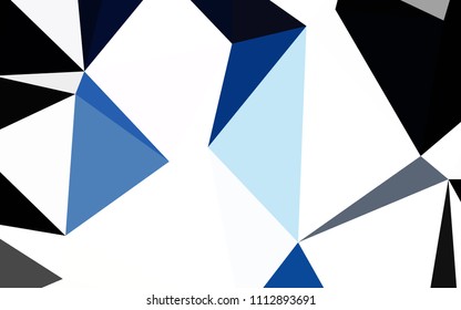 Dark BLUE vector abstract mosaic pattern. Glitter abstract illustration with an elegant triangles. Template for cell phone's backgrounds.
