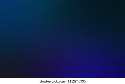 Dark BLUE vector abstract mosaic background. Triangular geometric sample with gradient.  Textured pattern for your backgrounds.