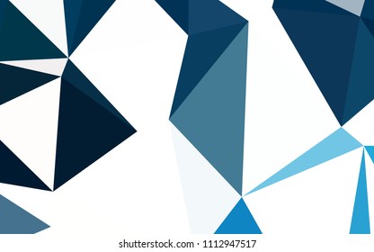 Dark BLUE vector abstract mosaic pattern. Colorful illustration in abstract style with triangles. Textured pattern for your backgrounds.