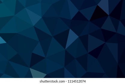 Dark BLUE vector abstract mosaic background. A completely new color illustration in a polygonal style. Triangular pattern for your design.