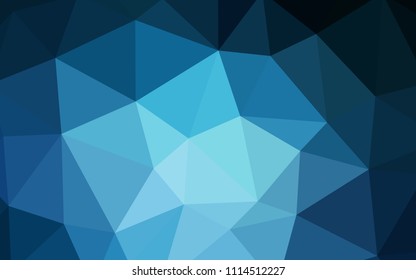 Dark BLUE vector abstract mosaic backdrop. Shining colorful illustration with triangles. Polygonal design for your web site.
