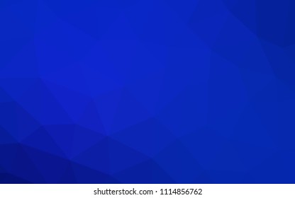 Dark BLUE vector abstract mosaic pattern. Creative geometric illustration in Origami style with gradient. Best triangular design for your business.