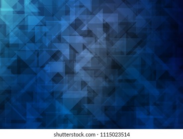 Dark BLUE vector abstract mosaic abstract mosaic. Creative illustration in halftone style with gradient. Triangular pattern for your business design.