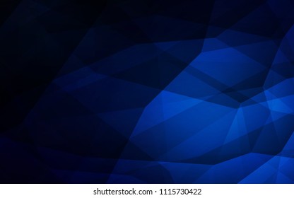 Dark BLUE vector abstract mosaic background. Creative illustration in halftone style with triangles. Best triangular design for your business.