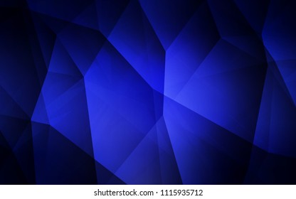 Dark BLUE vector abstract mosaic pattern. Shining polygonal illustration, which consist of triangles. Brand new style for your business design.