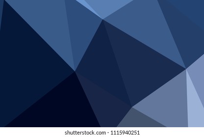 Dark BLUE vector abstract mosaic pattern. Glitter abstract illustration with an elegant triangles. New template for your brand book.