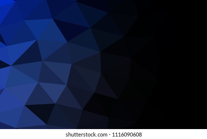 Dark BLUE vector abstract mosaic abstract mosaic. A sample with polygonal shapes. The textured pattern can be used for background.