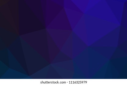 Dark BLUE vector abstract mosaic backdrop. A sample with polygonal shapes. Textured pattern for your backgrounds.