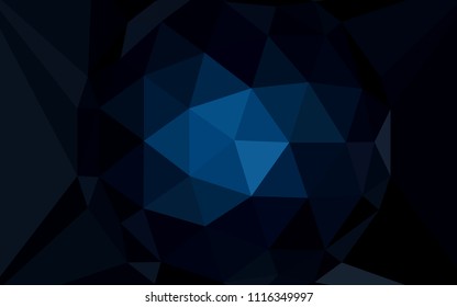 Dark BLUE vector abstract mosaic backdrop with a diamond. Shining colorful illustration with triangles. Textured pattern for your backgrounds.