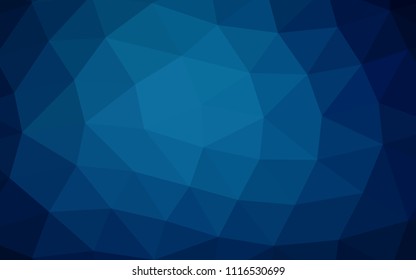Dark BLUE vector abstract mosaic abstract mosaic. Triangular geometric sample with gradient.  A new texture for your design.