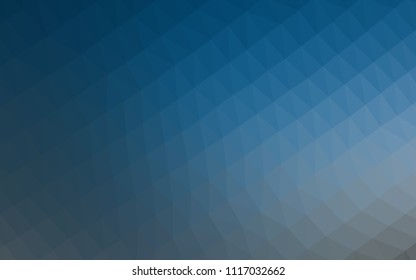 Dark BLUE vector abstract mosaic pattern. Triangular geometric sample with gradient.  Brand new style for your business design.