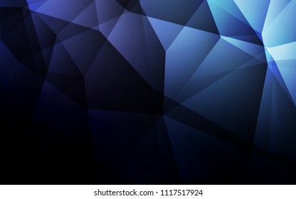 Dark BLUE vector abstract mosaic background. Shining colorful illustration with triangles. New template for your brand book.