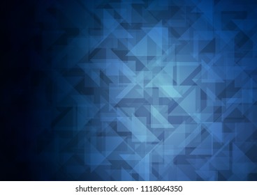 Dark BLUE vector abstract mosaic pattern. An elegant bright illustration with gradient. Triangular pattern for your business design.
