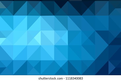Dark BLUE vector abstract mosaic background. Shining colorful illustration with triangles. A completely new template for your banner.