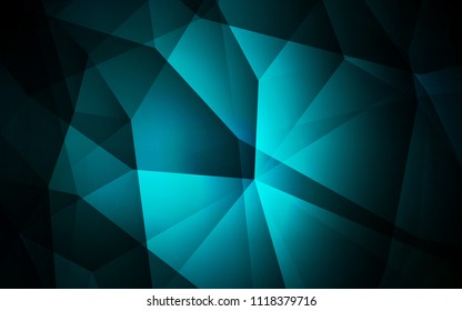 Dark BLUE vector abstract mosaic pattern. Colorful illustration in polygonal style with gradient. Brand new style for your business design.