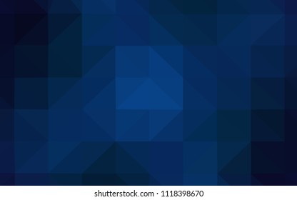 Dark BLUE vector abstract mosaic pattern. Creative illustration in halftone style with triangles. Brand new design for your business.