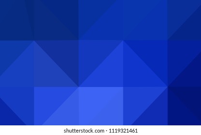 Dark BLUE vector abstract mosaic background. A completely new color illustration in a  polygonal style. A completely new design for your business.