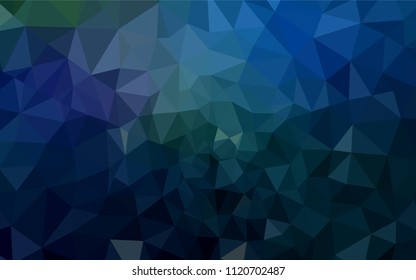 Dark BLUE vector abstract mosaic backdrop. Creative illustration in halftone style with triangles. A completely new design for your leaflet.