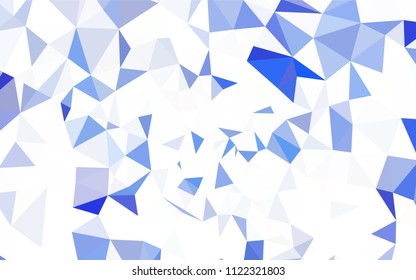 Dark BLUE vector abstract mosaic pattern. Glitter abstract illustration with an elegant triangles. Completely new template for your banner.