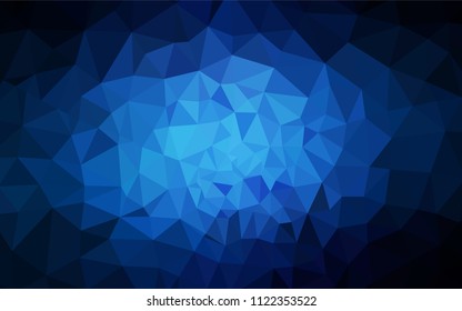Dark BLUE vector abstract mosaic pattern. Geometric illustration in Origami style with gradient.  A new texture for your web site.