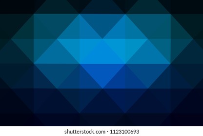 Dark BLUE vector abstract mosaic background. Glitter abstract illustration with an elegant triangles. New template for your brand book.