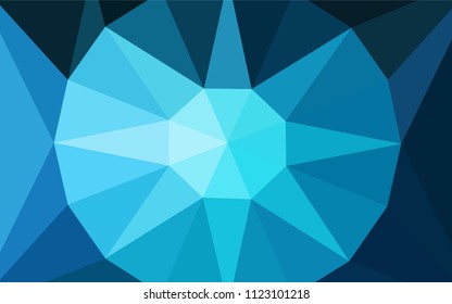 Dark BLUE vector abstract mosaic pattern with a diamond. A sample with polygonal shapes. A completely new design for your leaflet.