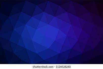 Dark BLUE vector abstract mosaic backdrop. A completely new color illustration in a  polygonal style. Brand-new style for your business design.