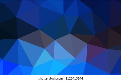 Dark BLUE vector abstract mosaic background. A sample with polygonal shapes. Triangular pattern for your design.