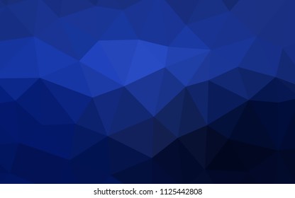 Dark BLUE vector abstract mosaic backdrop. Triangular geometric sample with gradient.  Textured pattern for your backgrounds.