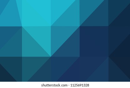 Dark BLUE vector abstract mosaic background. Shining polygonal illustration, which consist of triangles. The best triangular design for your business.