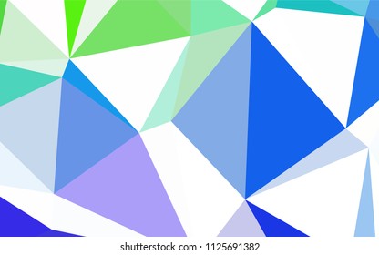 Dark BLUE vector abstract mosaic background. Triangular geometric sample with gradient.  Brand new style for your business design.