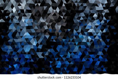 Dark BLUE vector abstract mosaic pattern. Triangular geometric sample with gradient.  The polygonal design can be used for your web site.